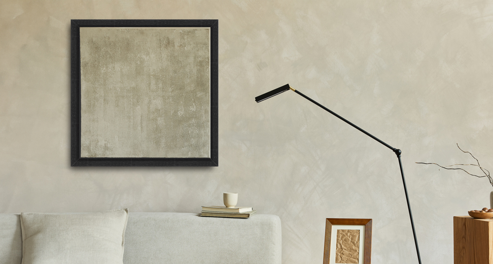 Wohnzimmer Deko Wohnzimmer mit einer Stehlampe und einem Bilderrahmen