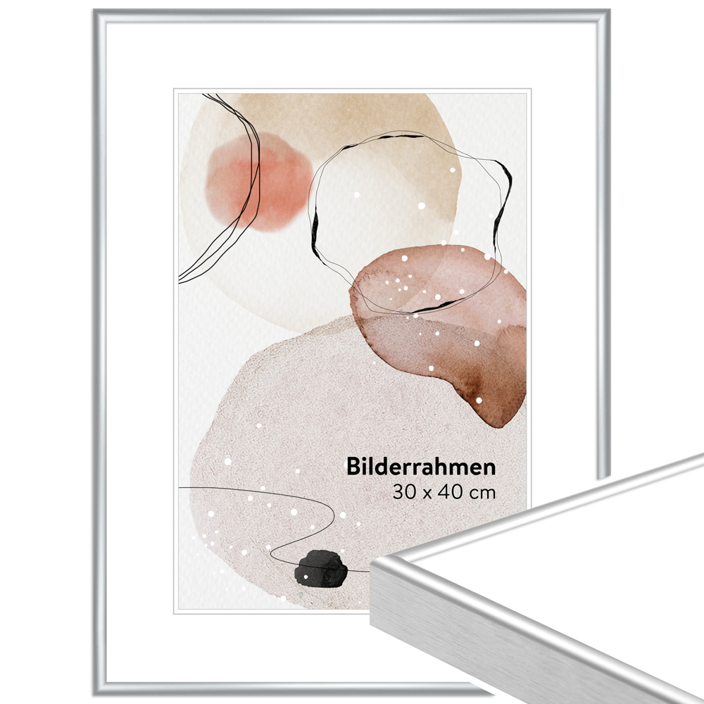 Bilderrahmen H250 Silber, matt 50 x 70 cm