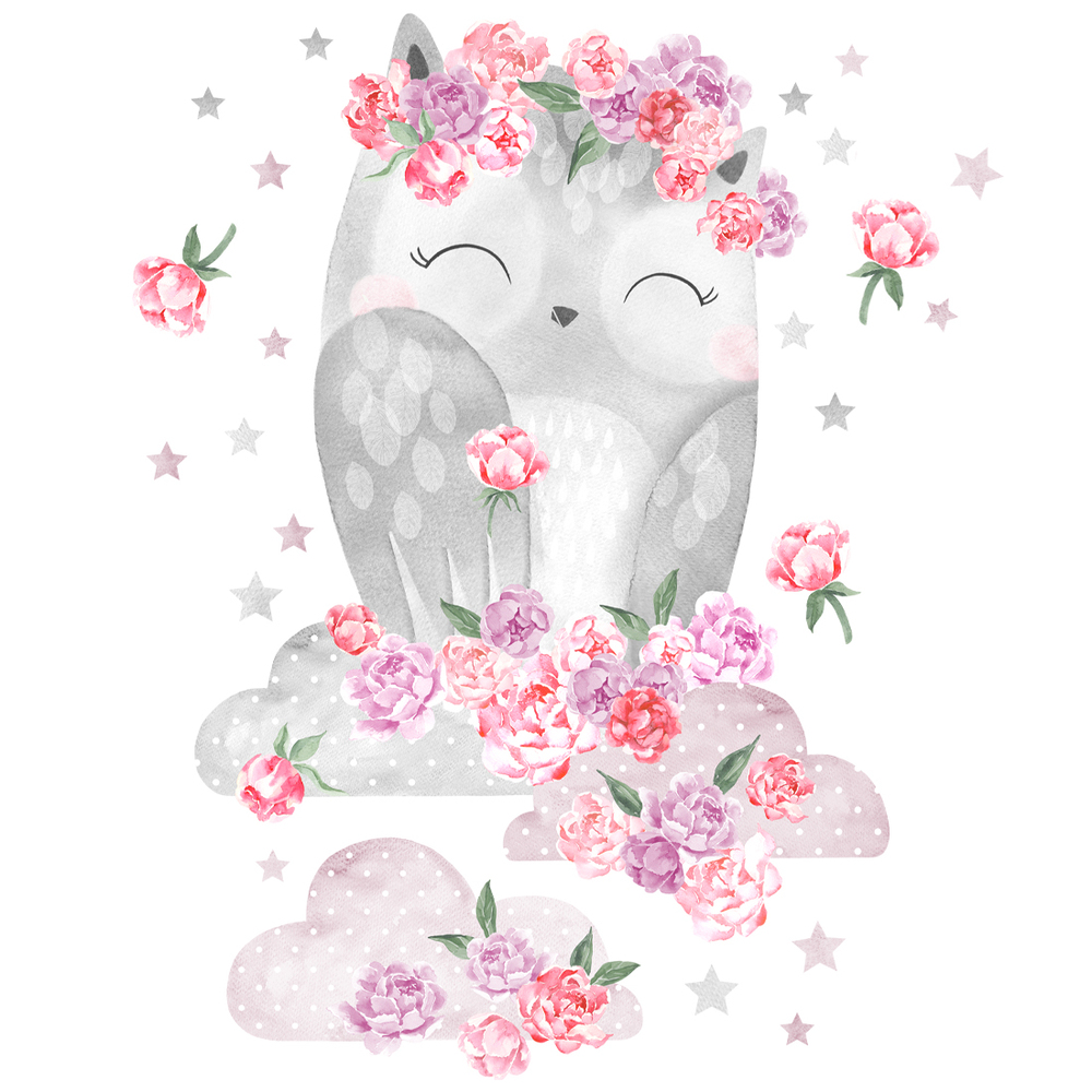 Wandtattoo | Eule Pink