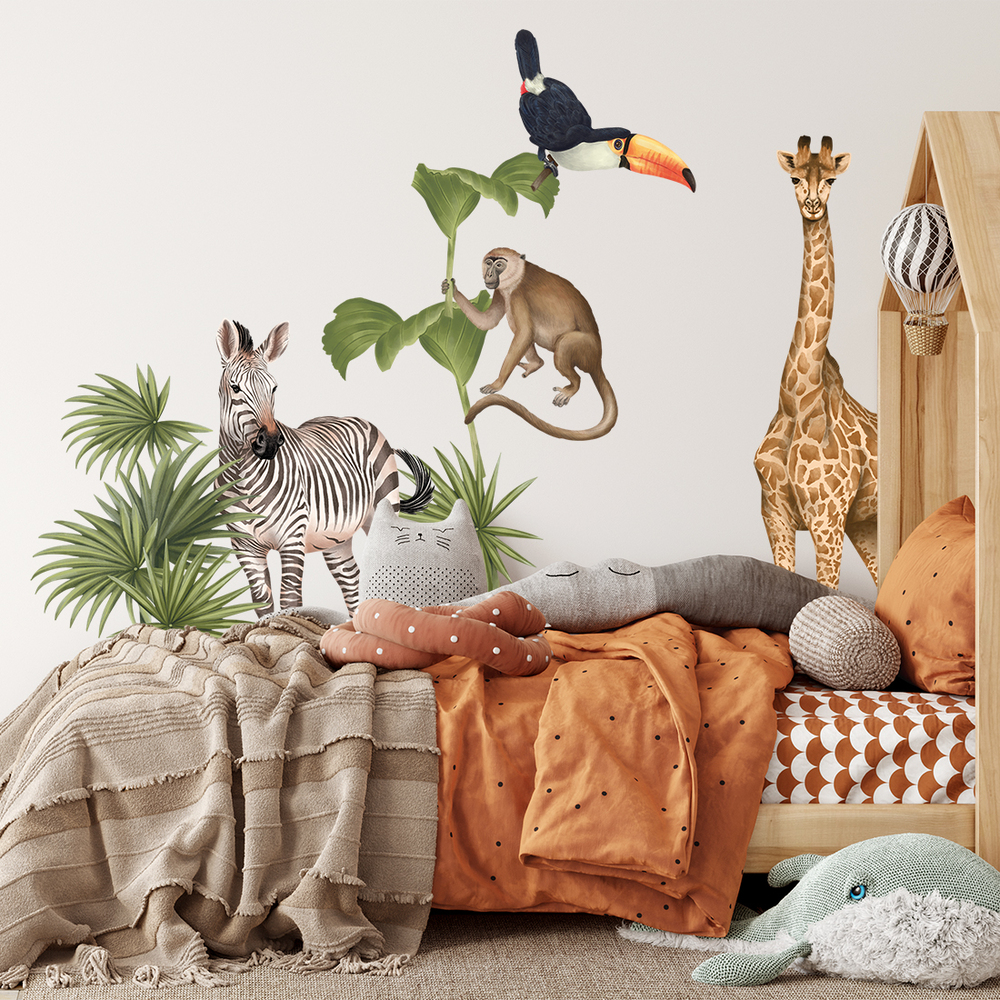 Wandaufkleber Motiv Safari-Tiere II