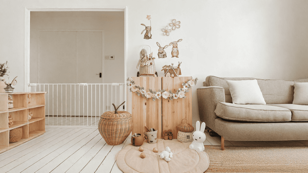 Hasen Wandtattoos Hasen Wandtattoos an einer Wand im Wohnzimmer