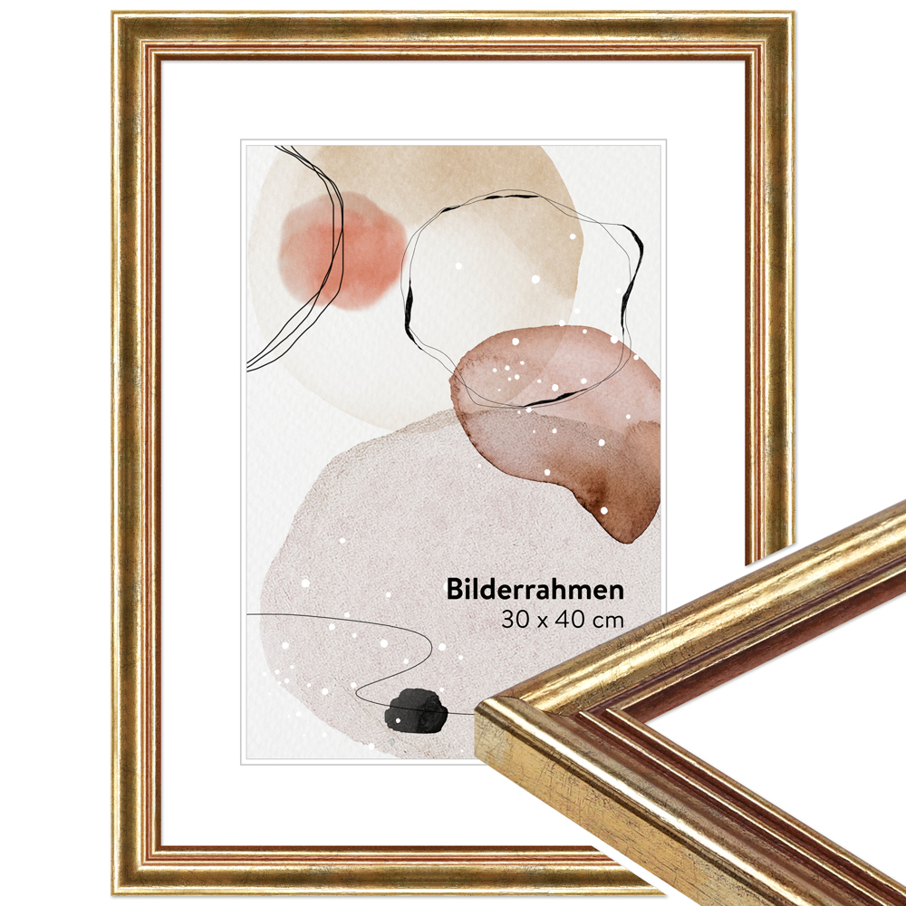 Mende Frames Bilderrahmen H400 Gold 10 x 10 cm aus Holz Made in Germany