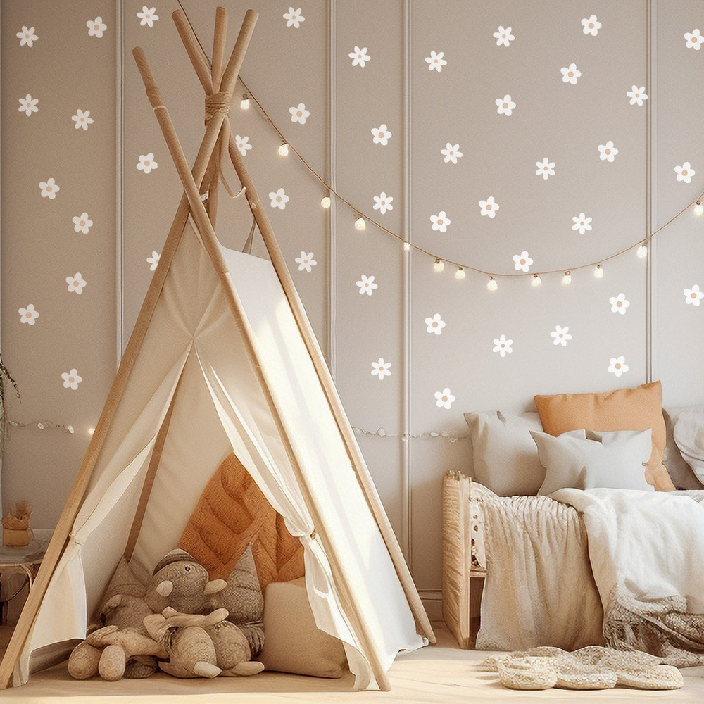 Kinderzimmer dekoriert mit Gänseblümchen X Sticker