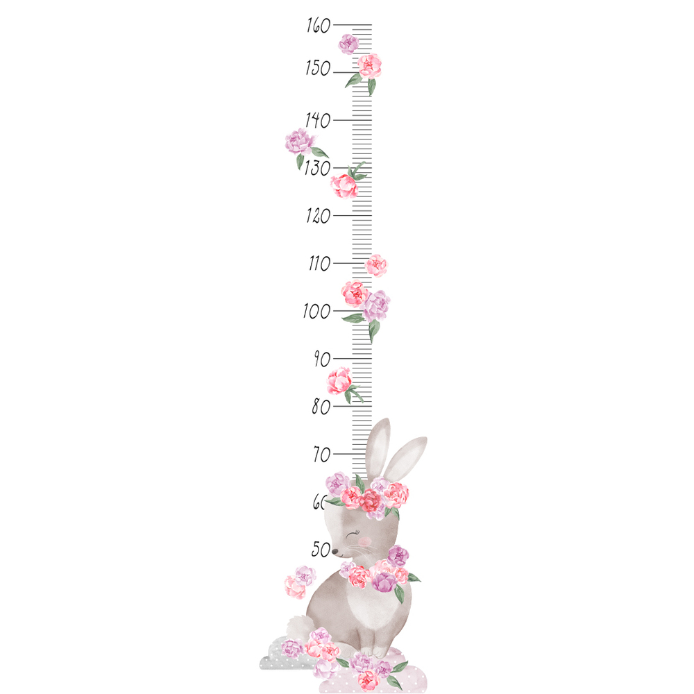 Wandtattoo | Kindermesslatte Hase Rosa