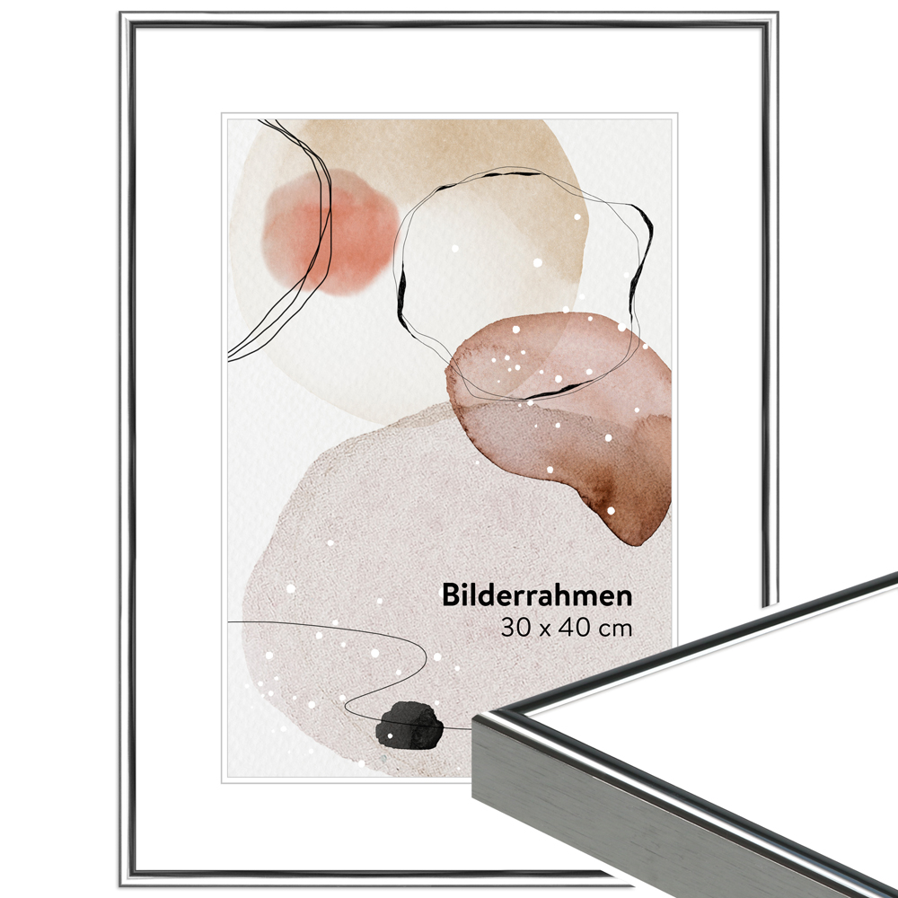 Bilderrahmen H250 Silber-dunkel 60 x 80 cm