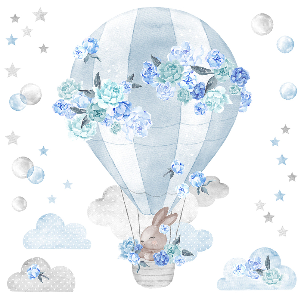 Wandtattoo eines blauen Ballons