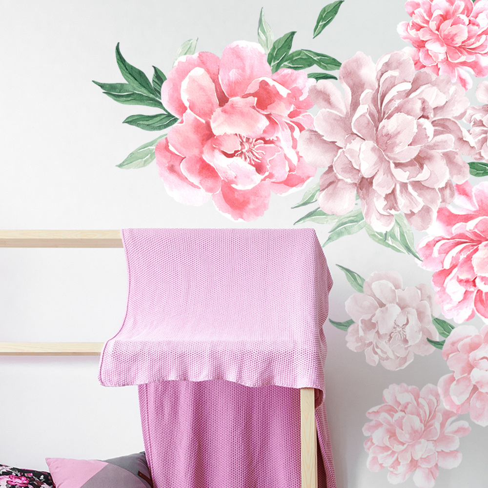 Wandaufkleber Motiv Pfingstrosen Rosa