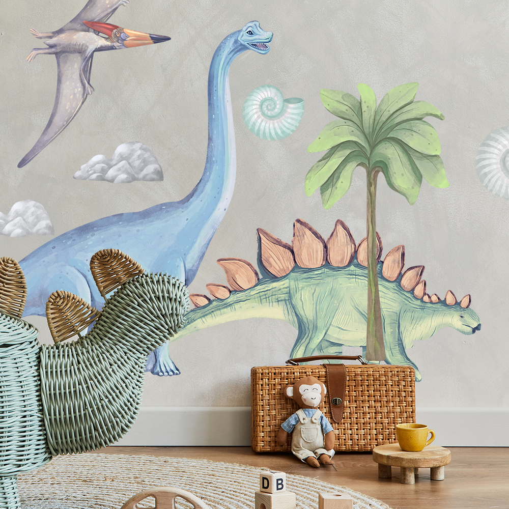 Sticker Dinosaurier II für Wand Wand dekoriert mit Dinosaurier II Wandsticker