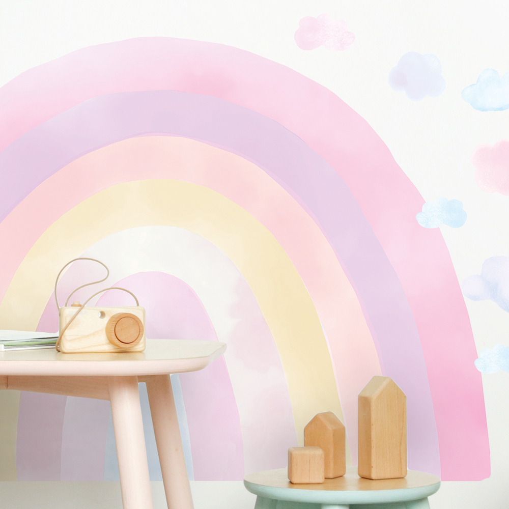 Wandaufkleber Motiv pinker Regenbogen