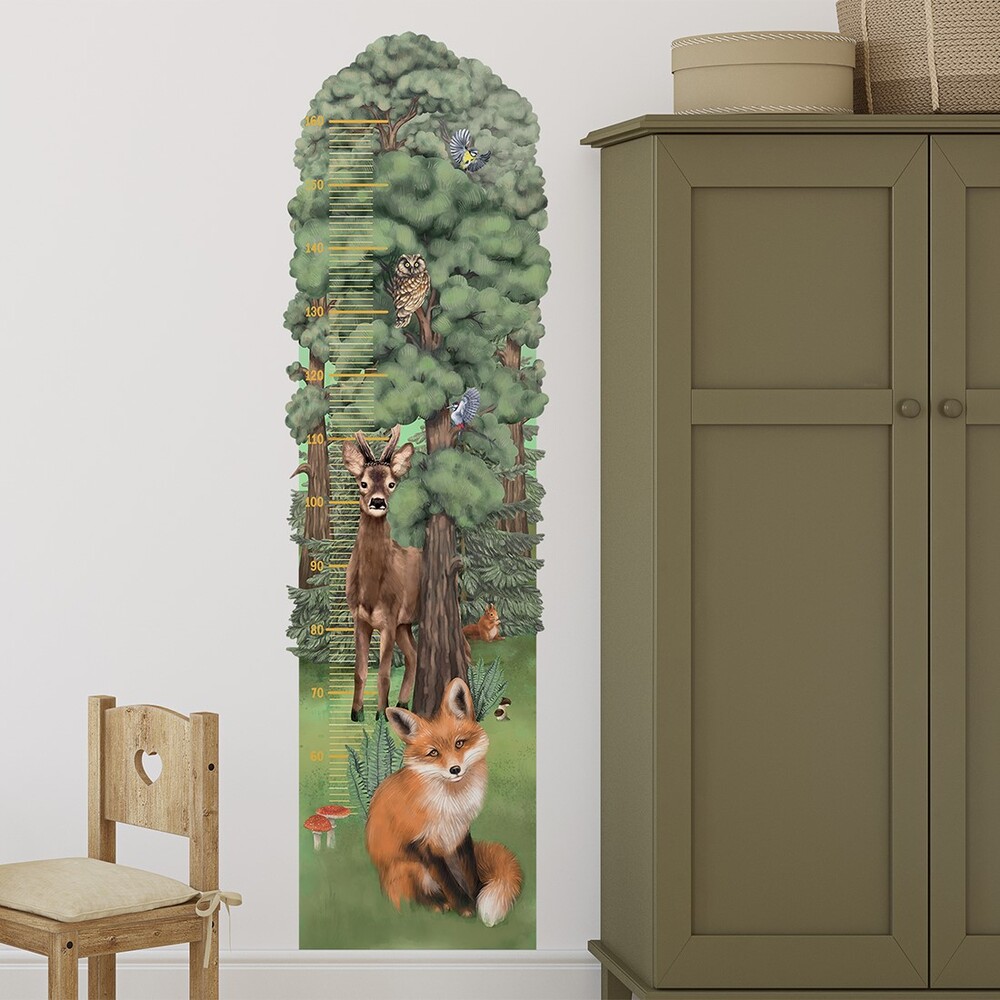 Wald Kindermesslatte Wandtattoo in Kinderzimmer