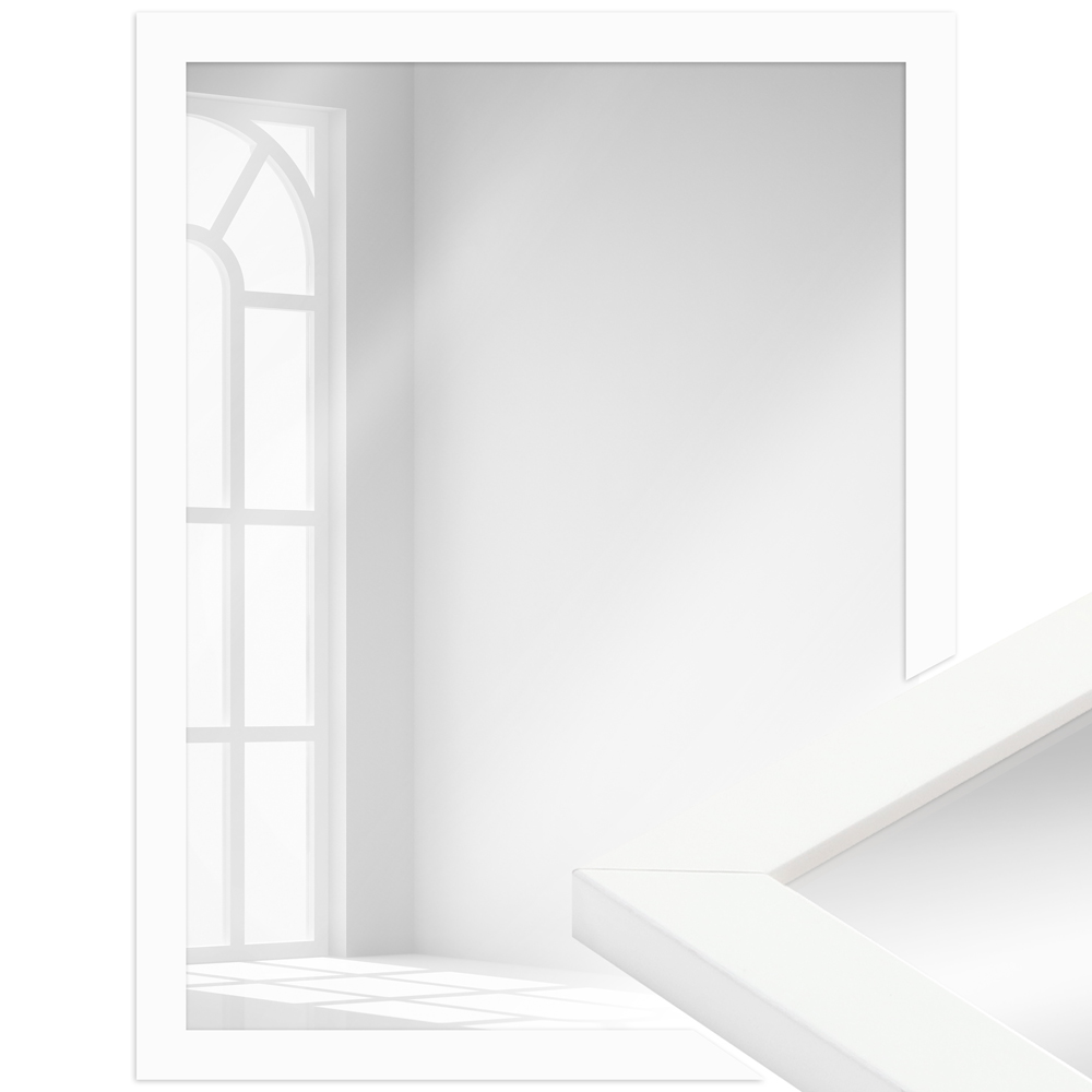 Mende Frames Wandspiegel H430 Weiß 15 x 15 cm aus Holz Made in Germany