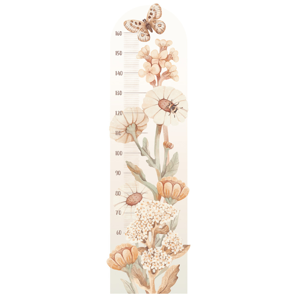 Wandtattoo | Blumen Boho Kindermesslatte