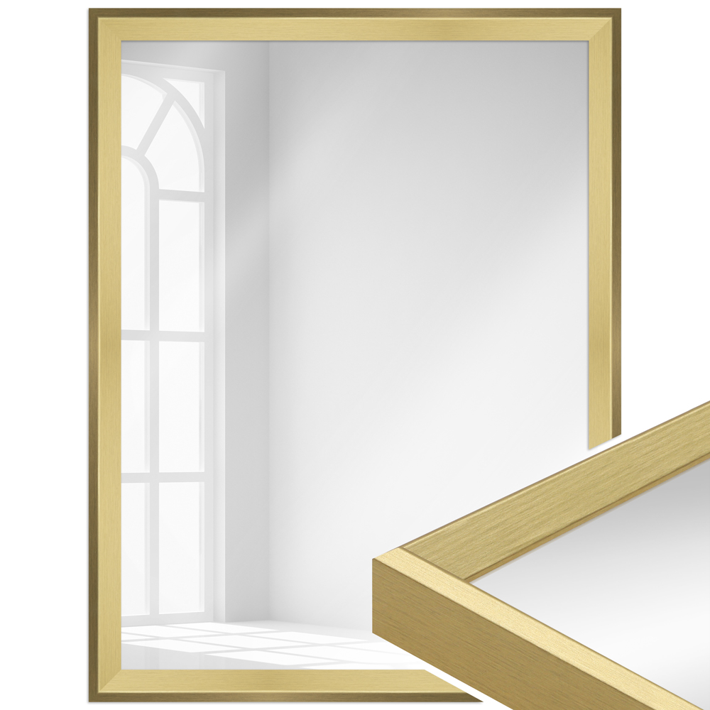 Mende Frames Wandspiegel H790 Gold 50 x 75 cm aus Holz Made in Germany