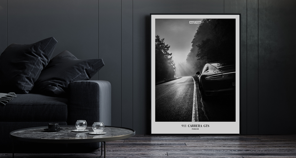 Poster im minimalistischen Stil Angelehntes Poster in Schwarz-Weiß