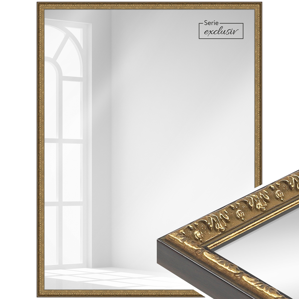 Rahmen E006 Gold 30 x 40 Spiegel 