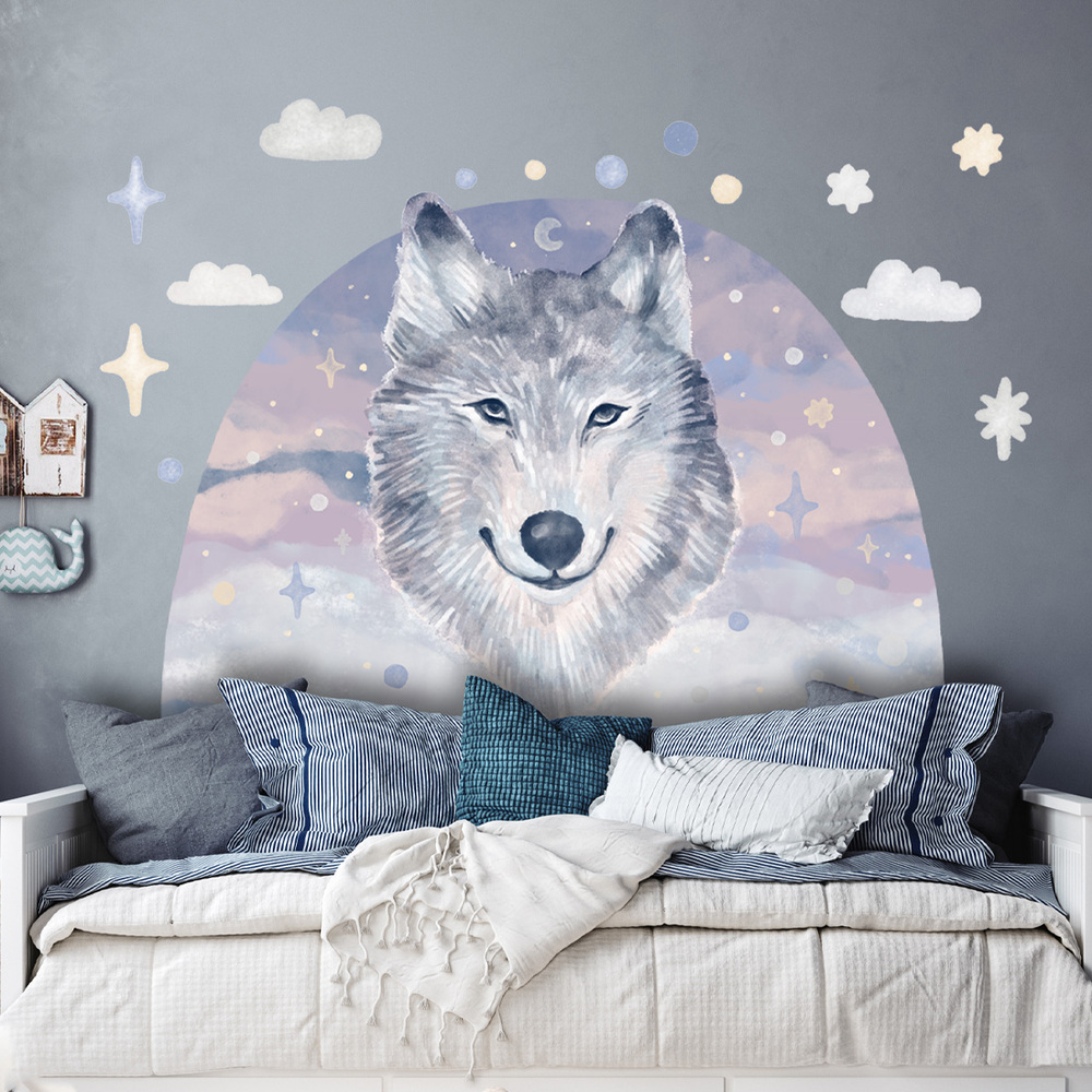Wandaufkleber Motiv Wolf