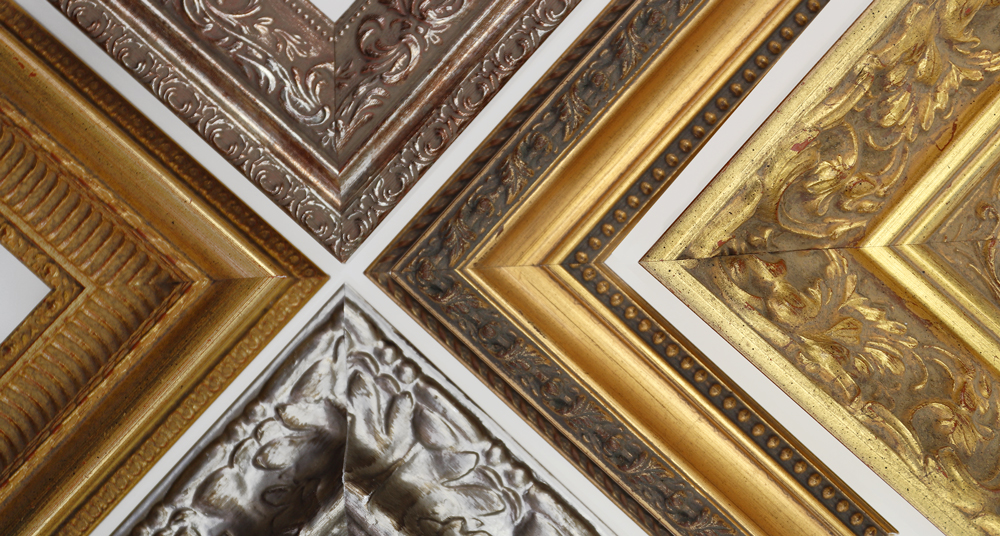 Bilderrahmen im Barockstil - Gold und Silber silberne und goldenen Rahmenleisten mit Ornamentierung