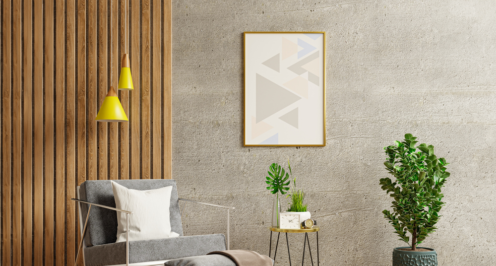 goldener Bilderrahmen aus Aluminium moderne Einrichtung mit Alurahmen