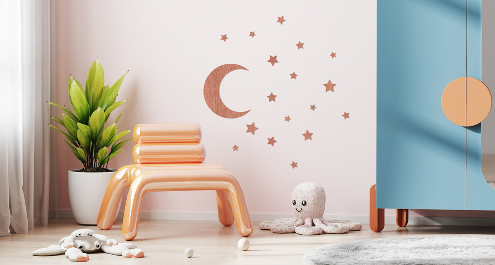 Mond und Sterne Wanddeko aus Holz Mond und Sterne Dekoration für Kinderzimmer