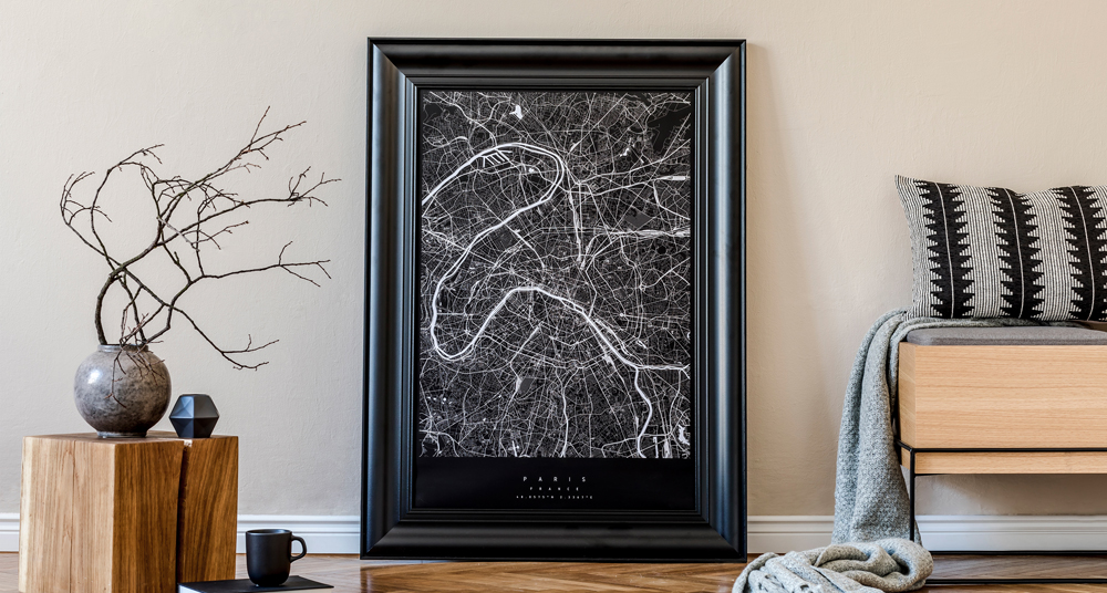 großer schwarzer Vintage Rahmen 50x70 Bilderrahmen in Schwarz