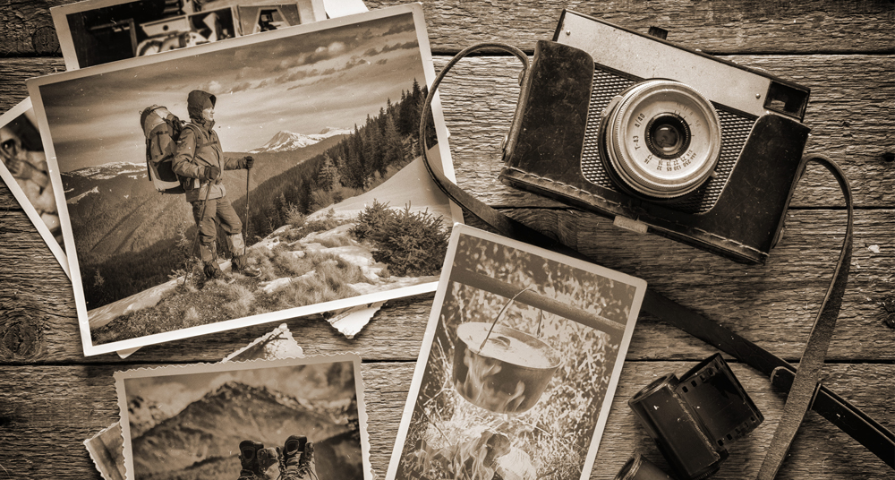 alte Bilder mit vintage Kamera alte schwarz-weiß Fotografien