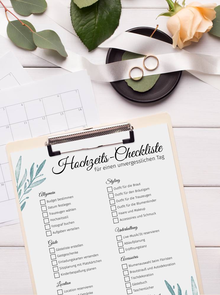 Checkliste zur Hochzeit Checkliste zur Hochzeit zum Abhaken