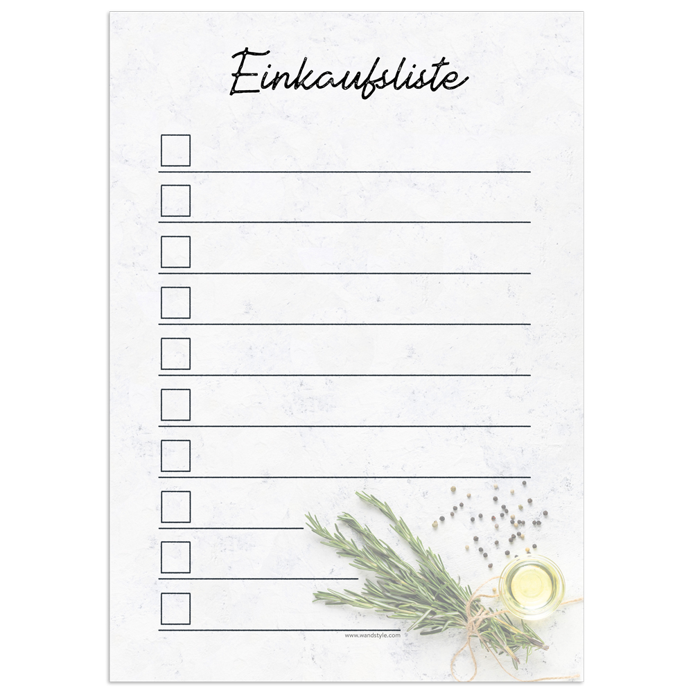 Druckvorlage einer Einkaufliste in Weiß unausgefüllte Einkaufliste in der Farbe Weiß