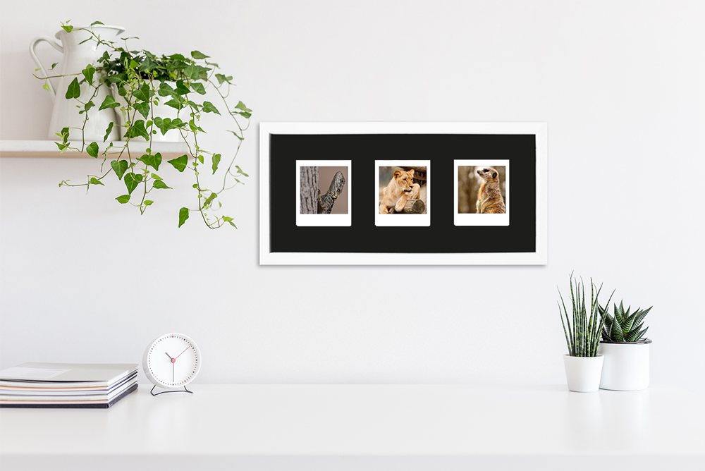 weißer Instax Square Bilderrahmen für 3 Fotos Moderner Bilderrahmen für Instax Square Fotos