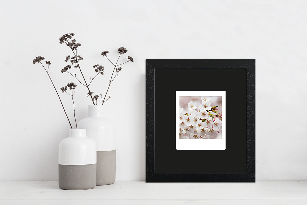 schwarzer Instax Square Bilderrahmen für ein Foto Moderner Bilderrahmen für Instax Square Fotos