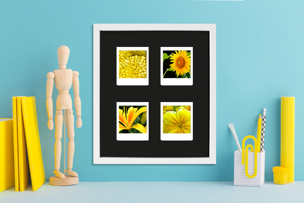 weißer Instax Square Bilderrahmen für 4 Fotos Moderner Bilderrahmen für Instax Square Fotos