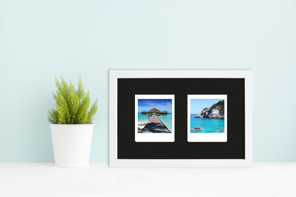 weißer Instax Square Bilderrahmen für 2 Fotos Moderner Bilderrahmen für Instax Square Fotos