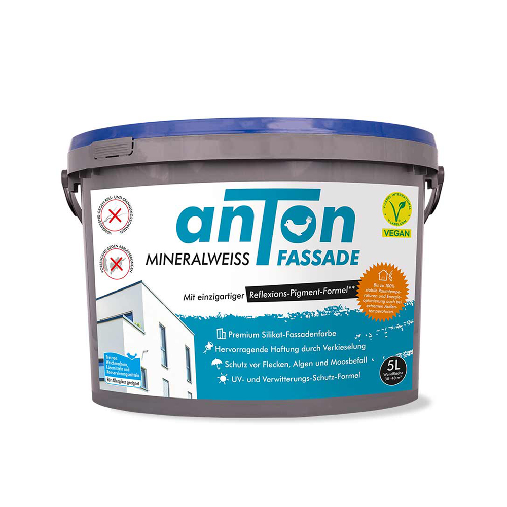 Weiß, vegane Silikat Fassadenfarbe | Mineralfarbe