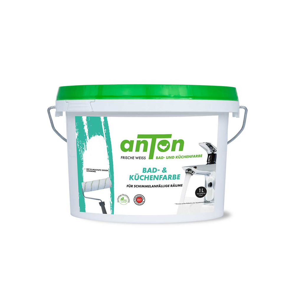 Weiß, vegane Wandfarbe Bad- und Küche | vorbeugender Schutz gegen Schimmel