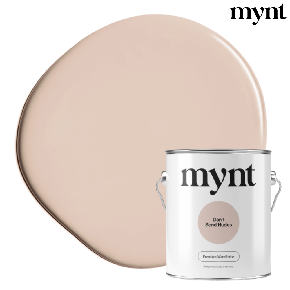 Farbtropfen - Wandfarbe Dont Send Nudes Farbklecks mit Eimer der Farbe Dont Send Nudes