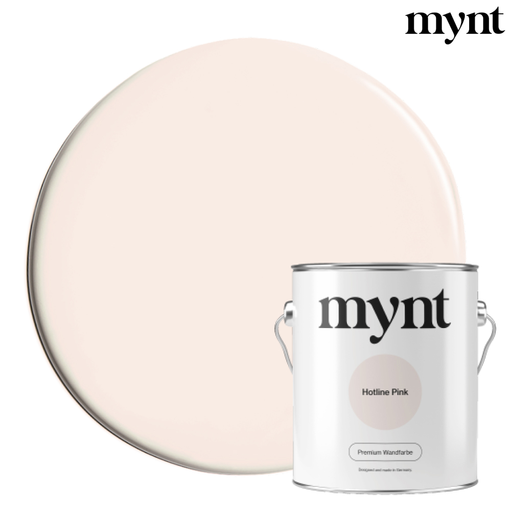 Farbtropfen - Wandfarbe Hotline Pink Farbklecks mit Eimer der Farbe Hotline Pink