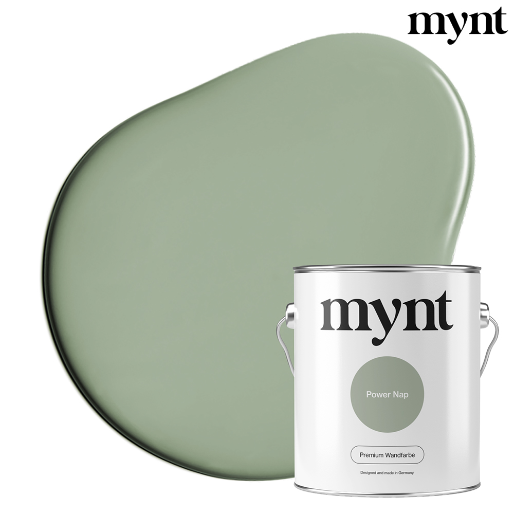 Farbtropfen - Wandfarbe Power Nap Farbklecks mit Eimer der Farbe Power Nap