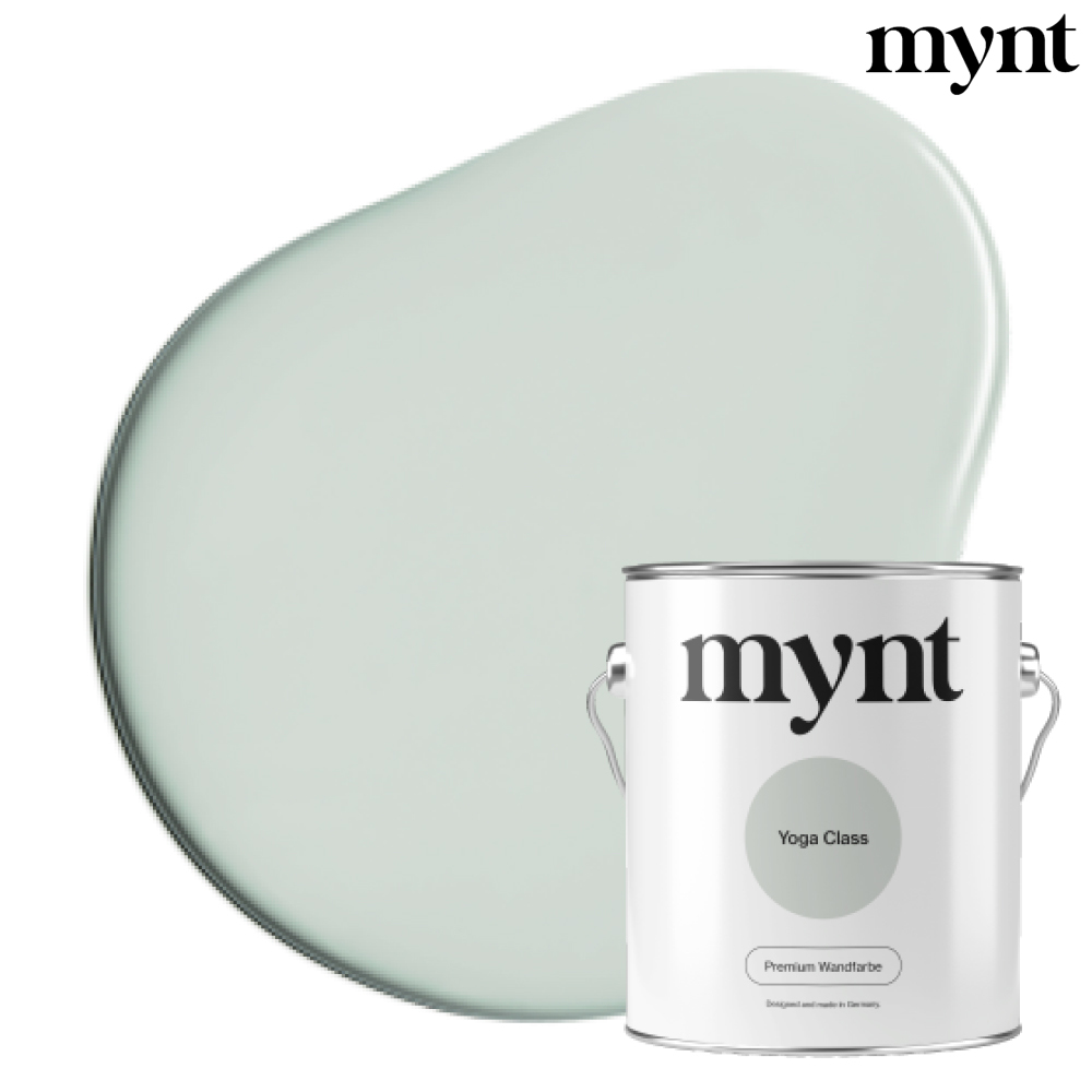 Farbtropfen - Wandfarbe Yoga Class Farbklecks mit Eimer der Farbe Yoga Class