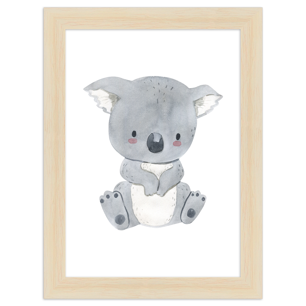 "Koala" - 13x18 cm Poster mit Holzahmen Natur