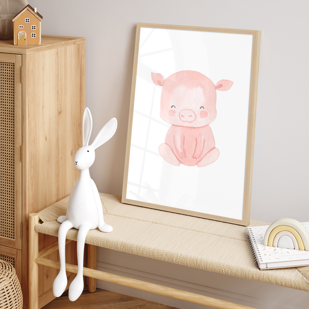 "Schwein" 40x60 cm Poster im Kinderzimmer