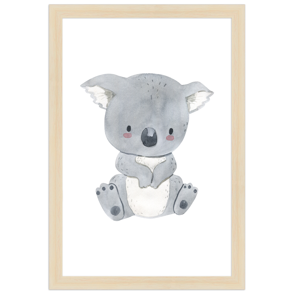 "Koala" - 20x30 cm Poster mit Holzahmen Natur