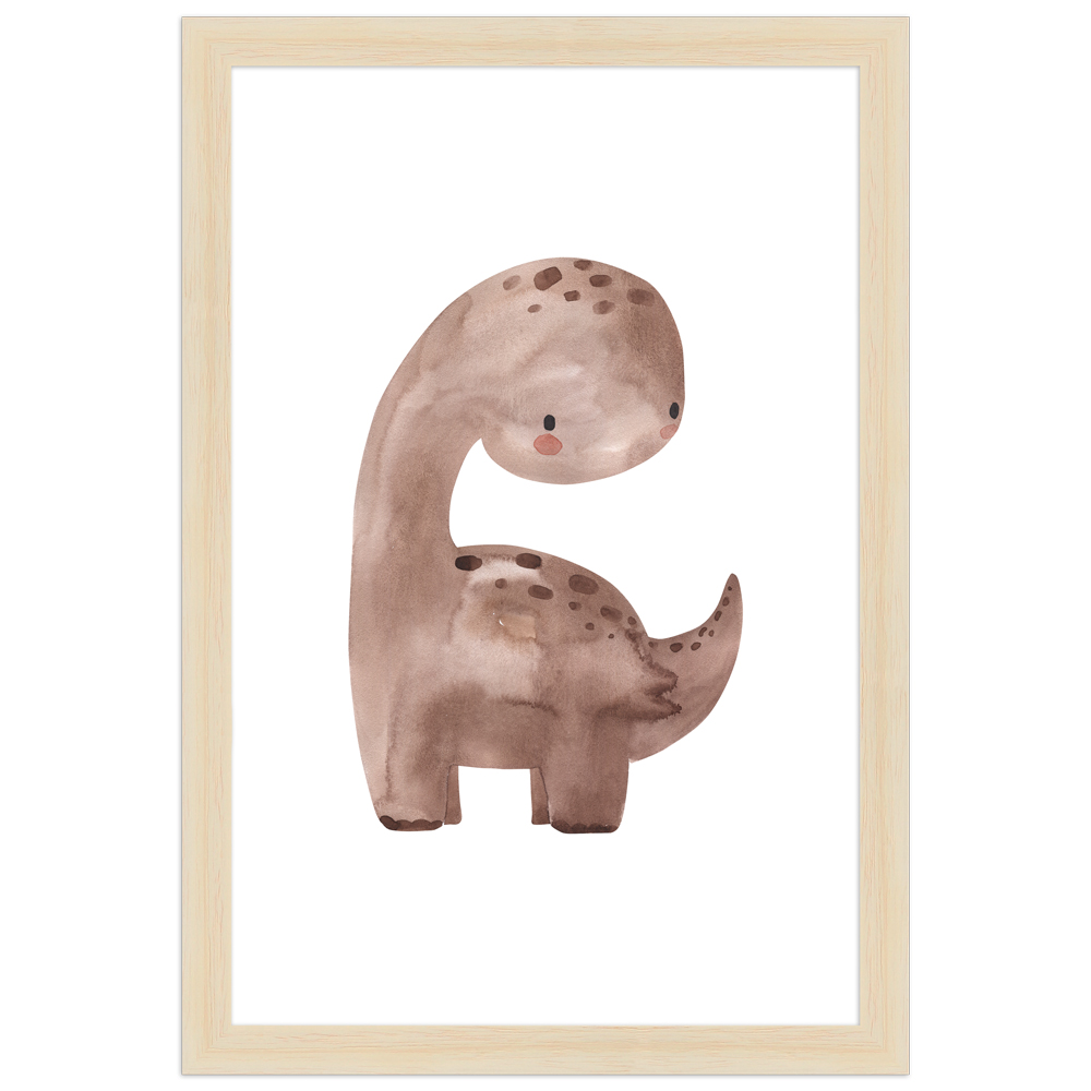 "Dino" - 20x30 cm Poster mit Holzahmen Natur
