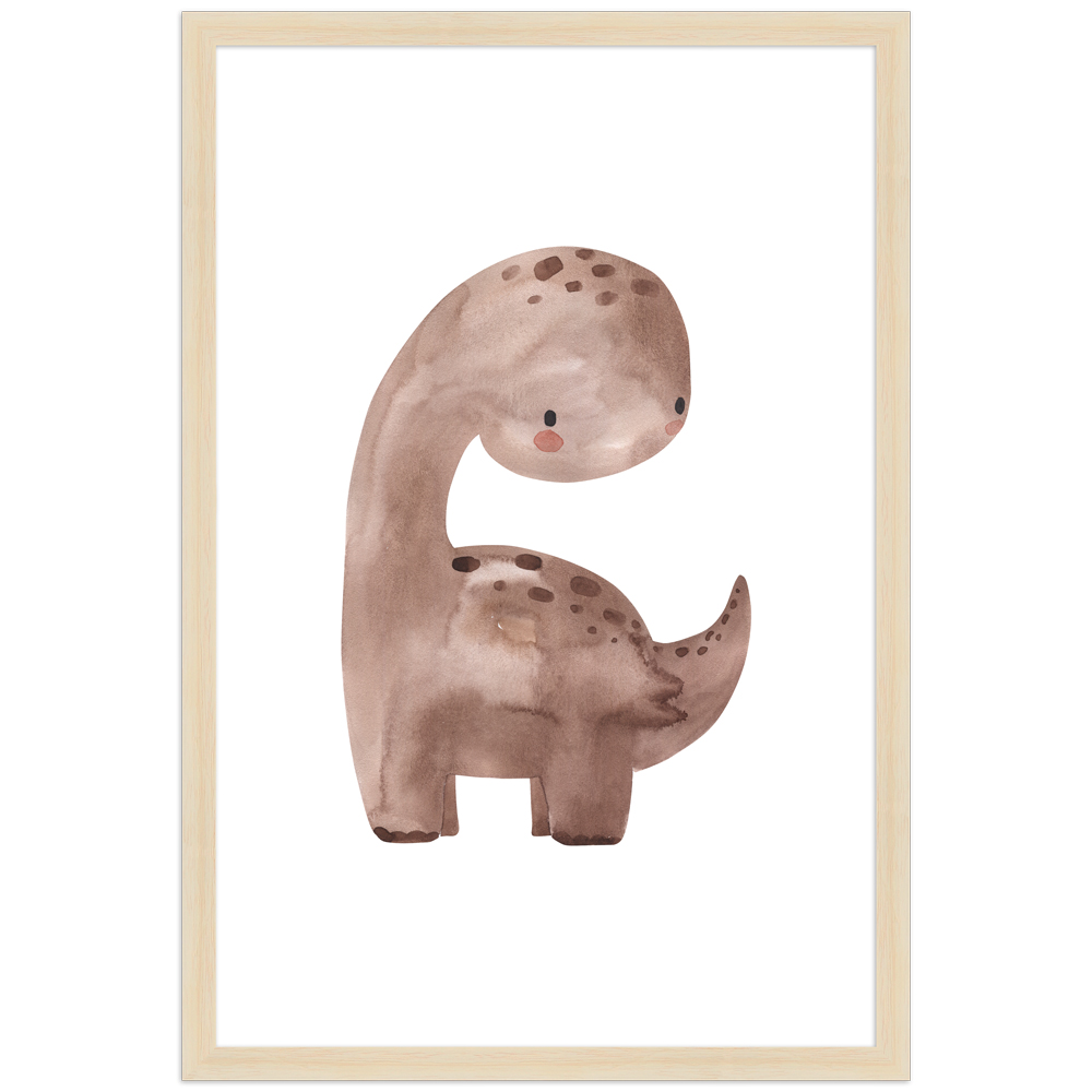 "Dino" - 30x45 cm Poster mit Holzahmen Natur