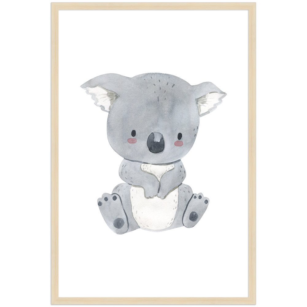 "Koala" - 40x60 cm Poster mit Holzahmen Natur