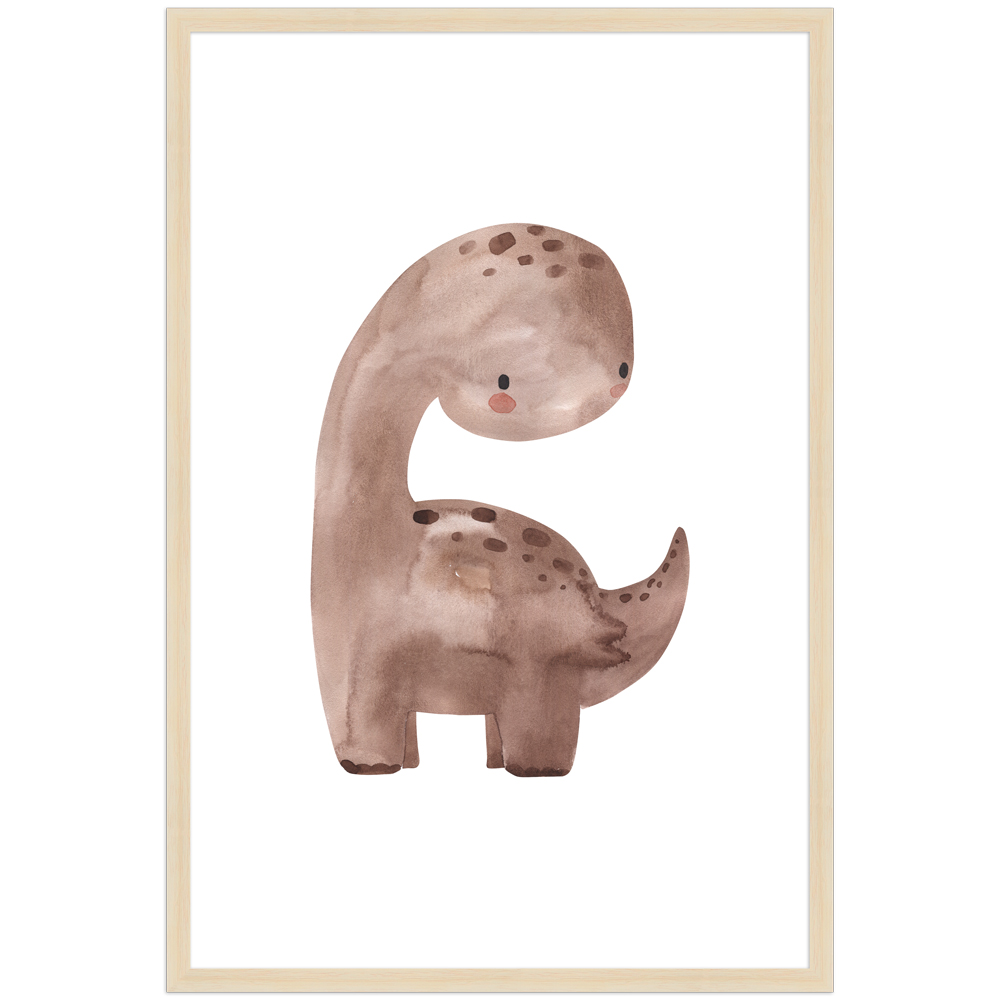 "Dino" - 40x60 cm Poster mit Holzahmen Natur