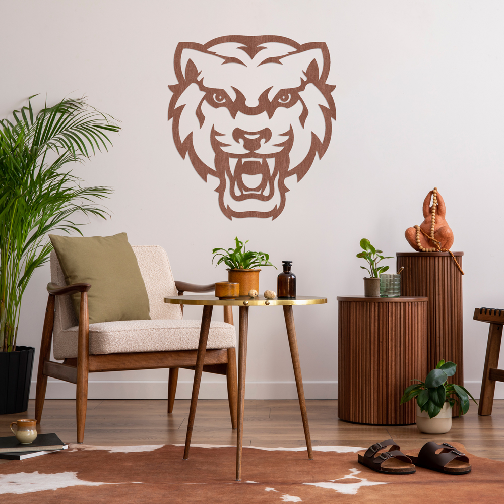 Wanddeko aus Holz | Tiger