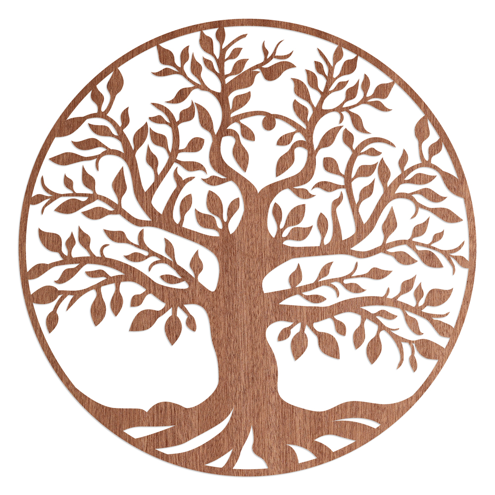 "Baum des Lebens" -  Wanddeko Holz aus Sperrholz mit Mahagoni-Furnier