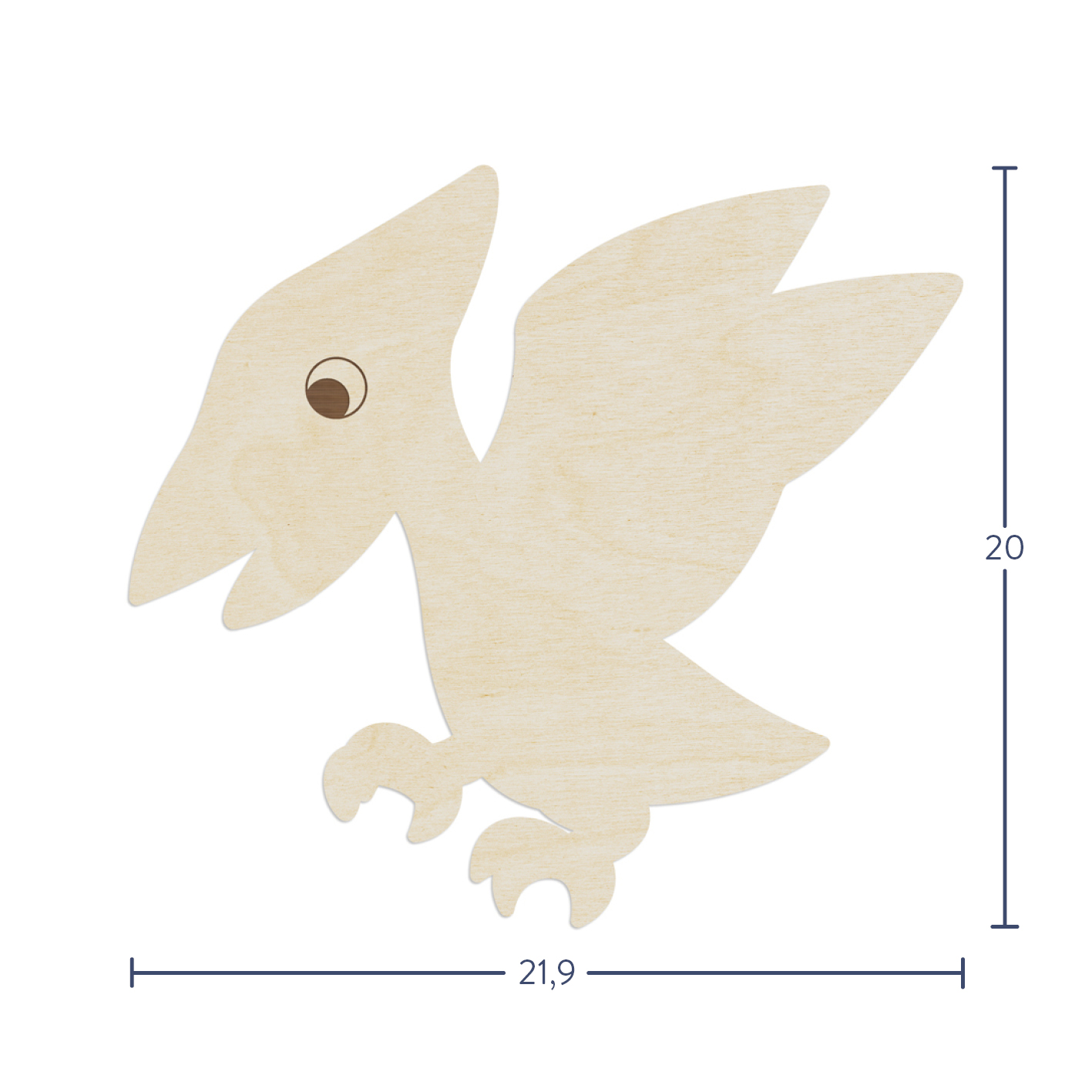 gelaserte Wanddekoration aus Pappelsperrholz "Dino Flugsaurier" 21,9x20 cm "Dino Flugsaurier" - 21,9x20 cm Wanddeko Holz aus Pappelsperrholz