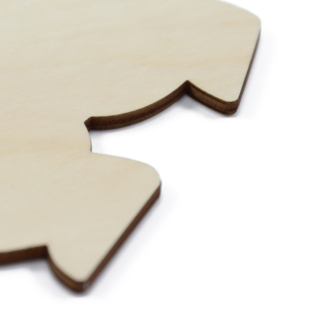 Detailaufnahme Holzdekoration "Dino T-Rex" aus Pappelsperrholz Detailaufnahme Wanddeko "Dino T-Rex" aus Pappelsperrholz