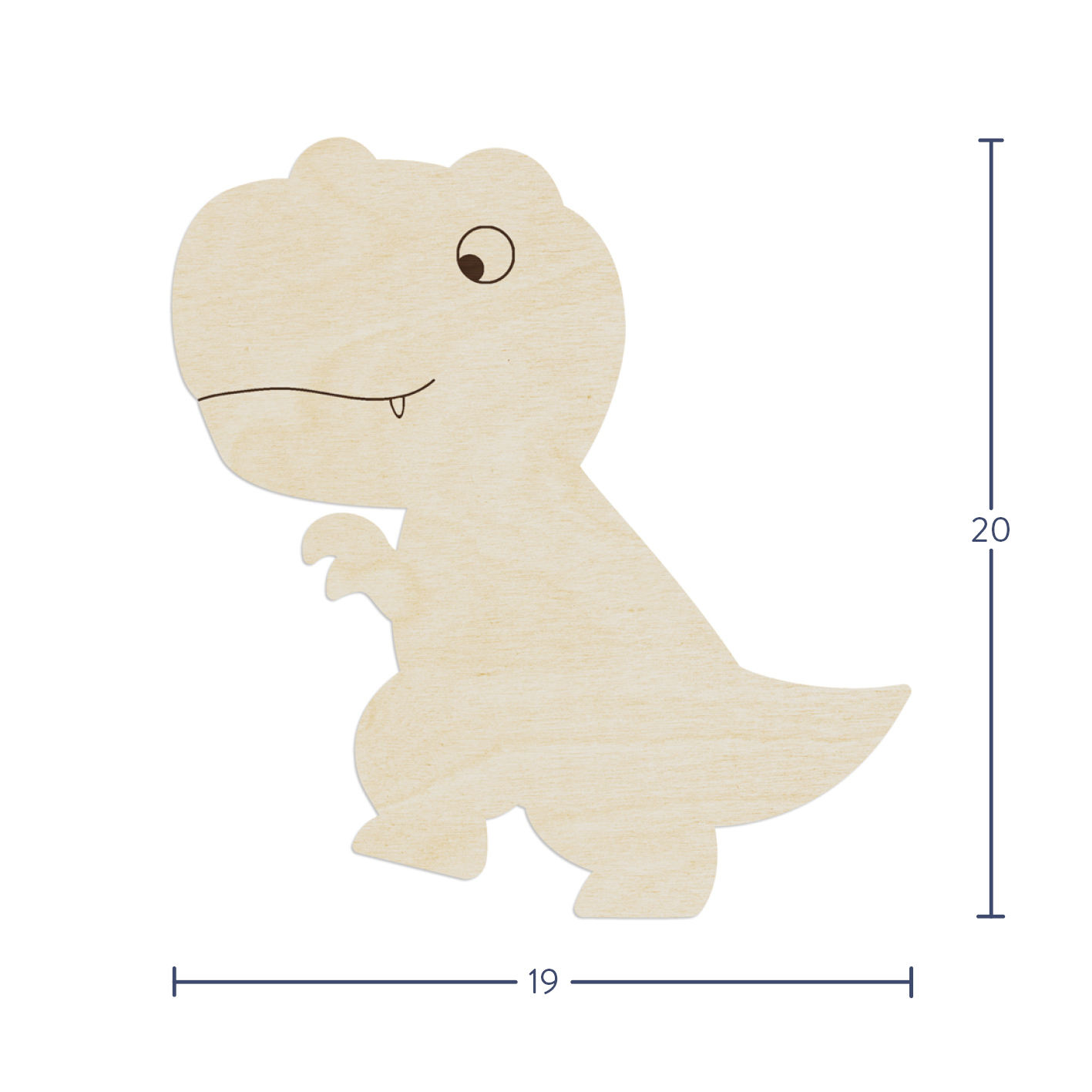 gelaserte Wanddekoration aus Pappelsperrholz "Dino T-Rex" 19x20 cm "Dino T-Rex" - 19x20 cm Wanddeko Holz aus Pappelsperrholz