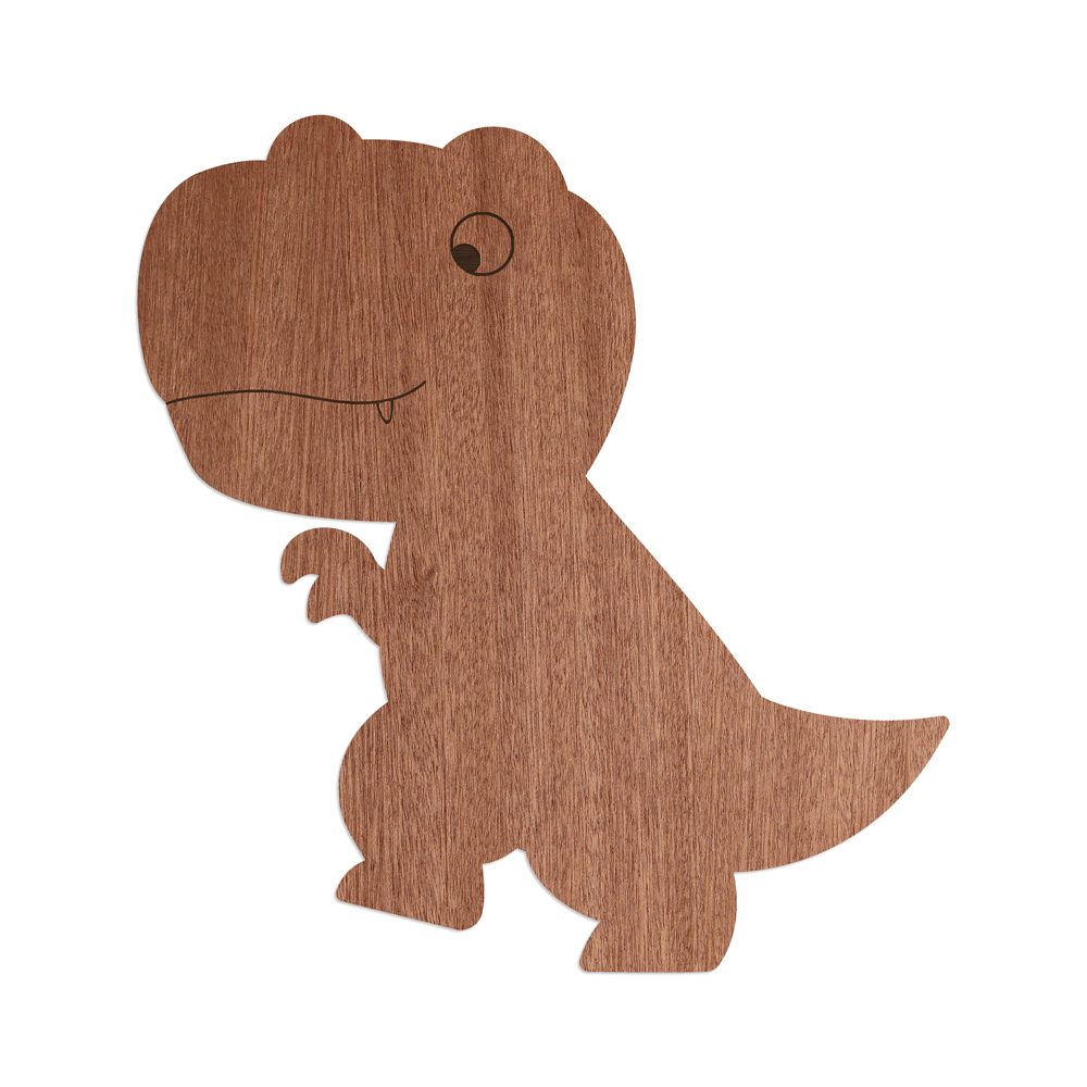 "Dino T-Rex" -  Wanddeko Holz aus Sperrholz mit Mahagoni-Furnier 